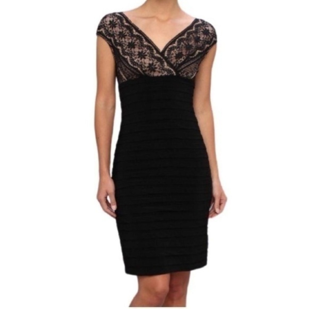 Adrianna Papell black midi dress size 4